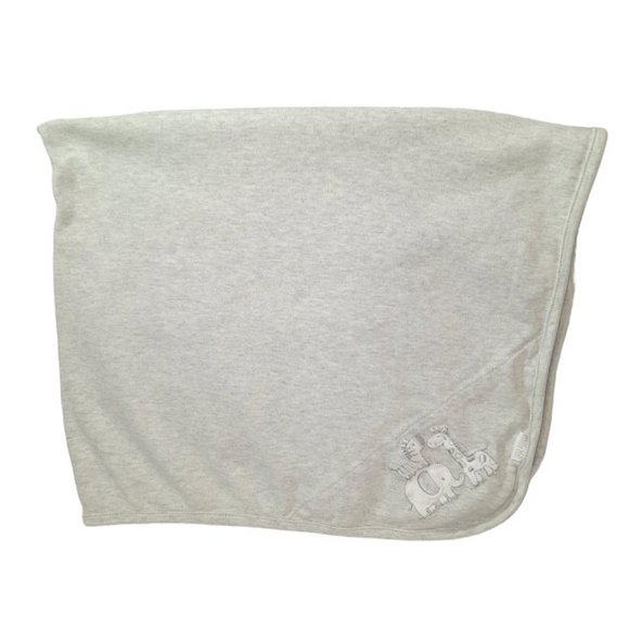 Little Me Gray Giraffe Elephant Zebra Receiving Security Lovey Blanket 28" X 24 - Picture 1 of 4